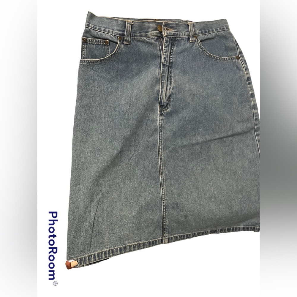 eddie bauer jeans skirt pre owned size 14